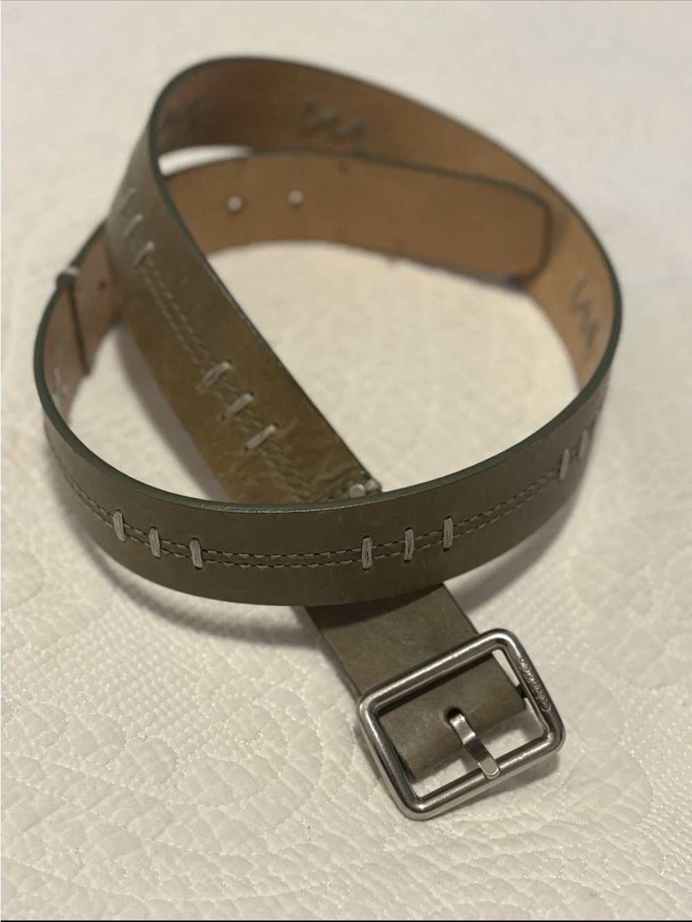 CALVIN KLEIN - Calvin Klein Women's Genuine Leather Belt Brown Size Medium